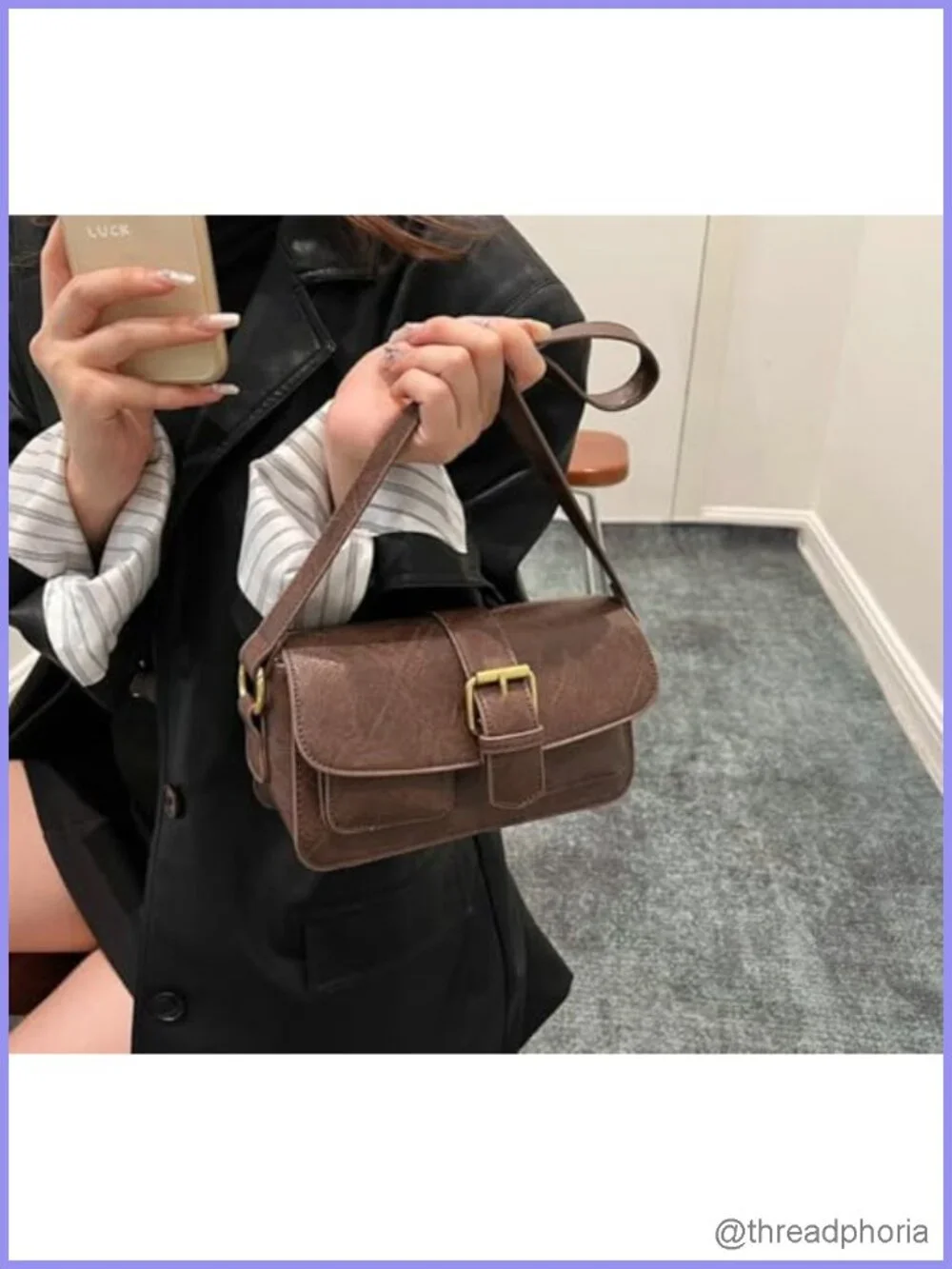 Vegan Leather Hobo Crossbody Bag Women Shoulder Purse Y2K Clutch